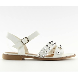 Sandalias con suela plana, blanco 99-19 Blanco