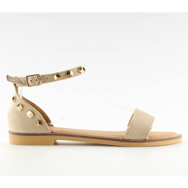 Sandalias beige con tachuelas 117-11 beige