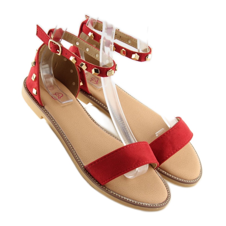 Sandalias con tachuelas rojo 117-11 Rojo