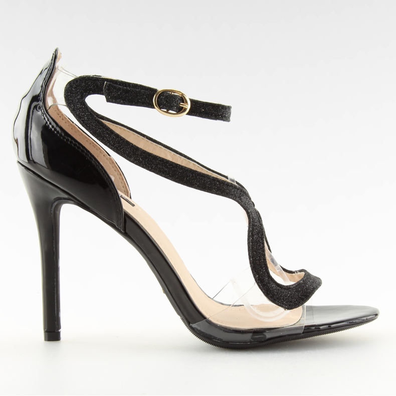 Sandalias negras en un tacón alto 1443 negro