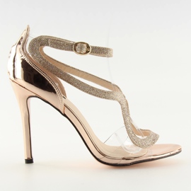 Sandalias rosas con tacón alto 1443 champagne