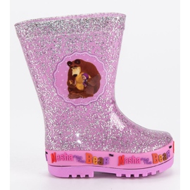 Botas de lluvia rosadas Masha y el oso rosado