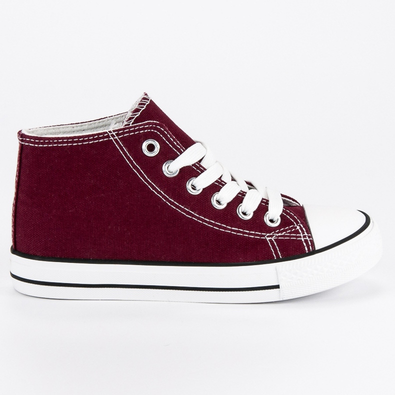 Atado zapatillas sobre tobillo multicolor rojo