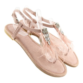 Sandalias rosas con plumas 7267 Rosa