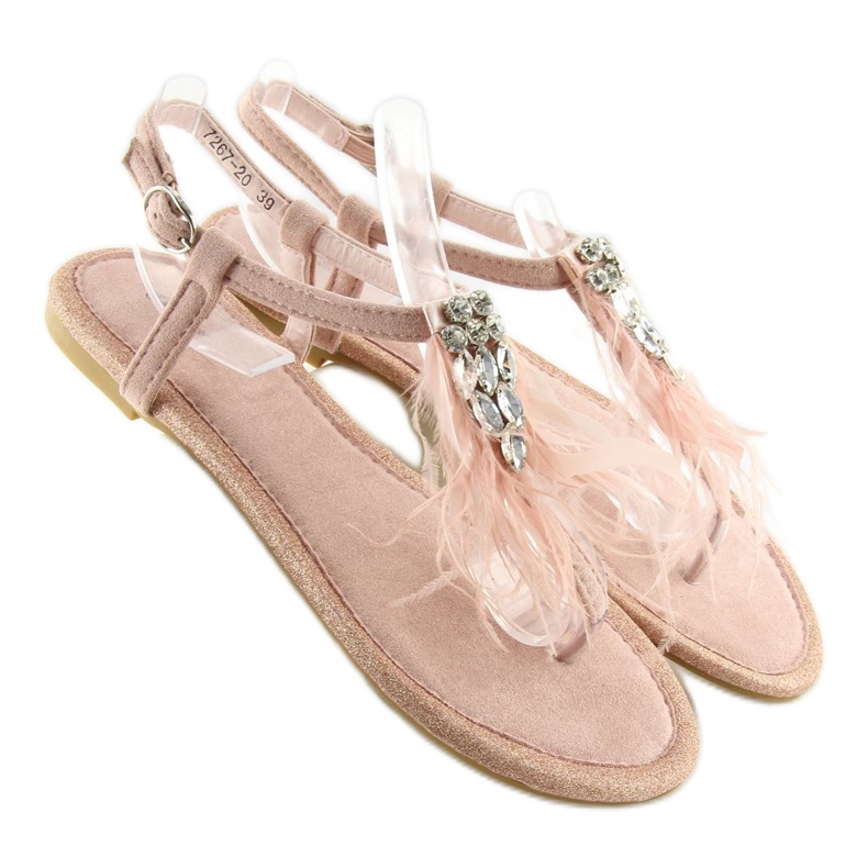 Sandalias rosas con plumas 7267 Rosa rosado
