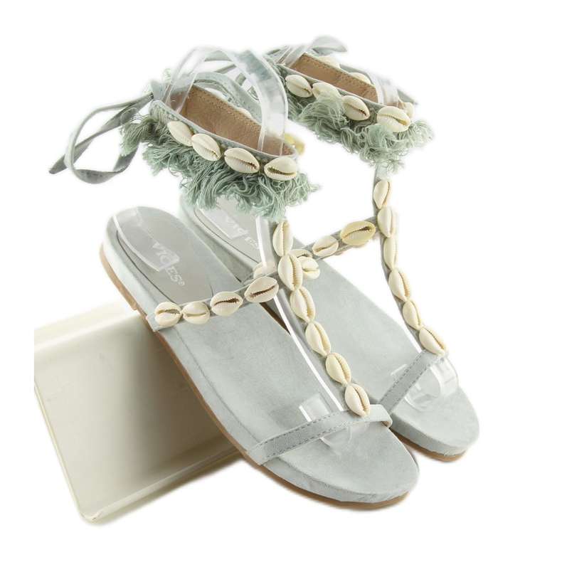 Sandalias azules con conchas 8225 L.BLUE