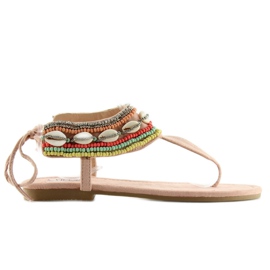 Sandalias con abalorios rosas 8241 Rosa