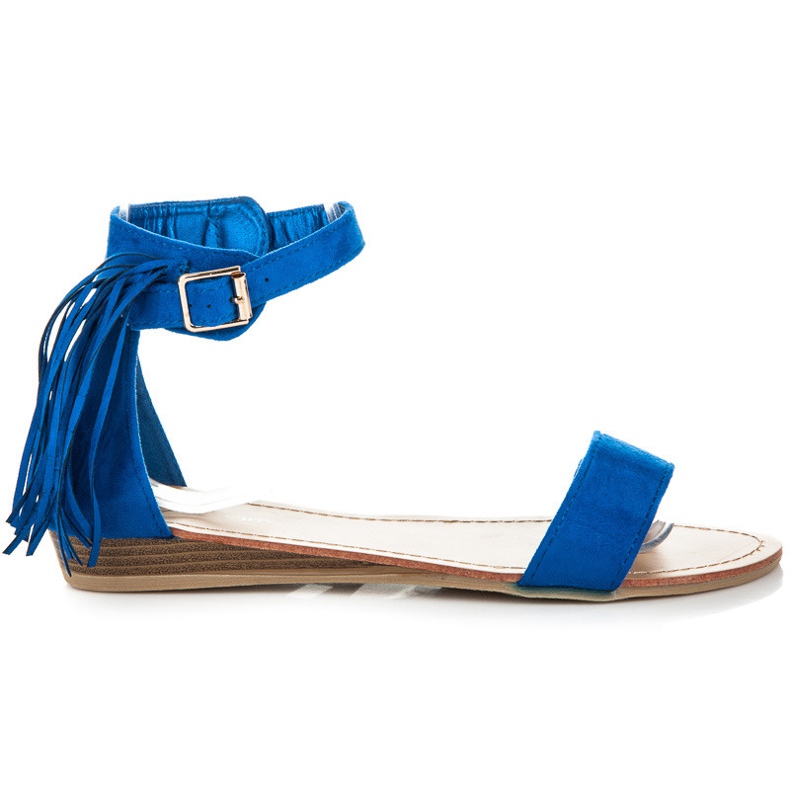 Abloom Sandalias de ante con flecos azul