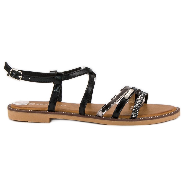 Bestelle Sandalias negras abrochadas con hebilla negro