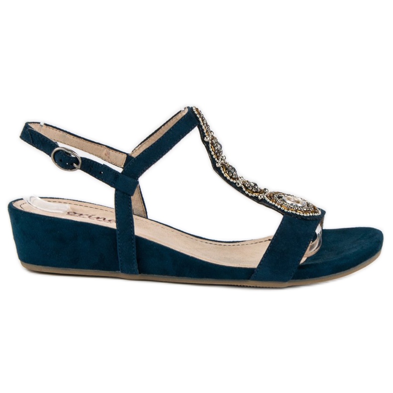 Corina Sandalias azul marino con hebilla