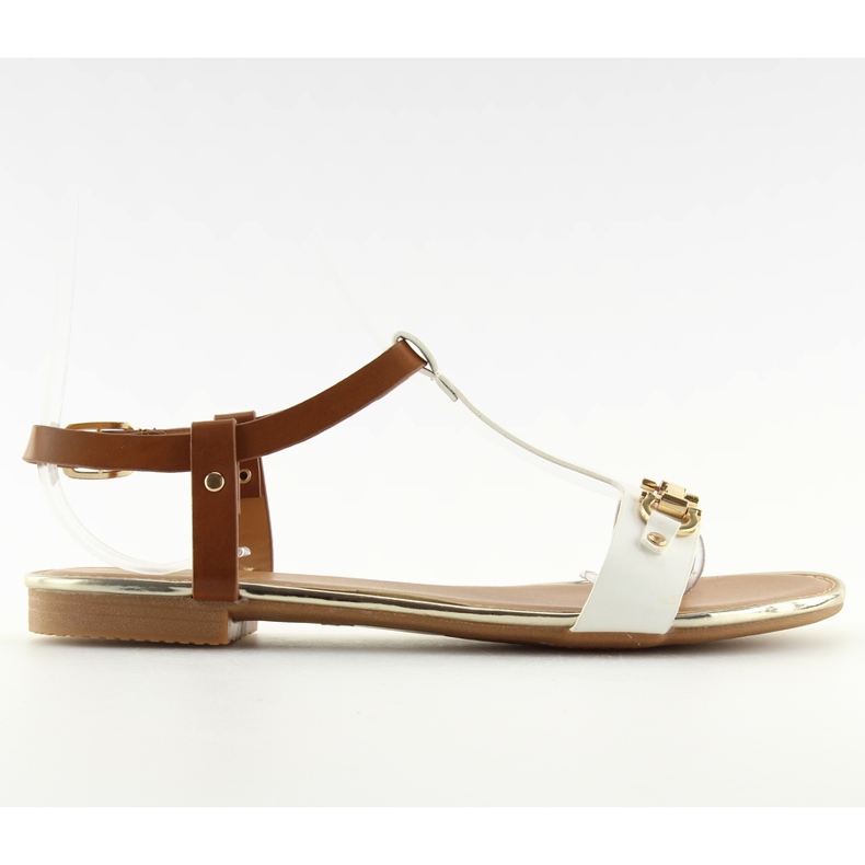 Sandalias blancas con suela plana 9871 Blanco