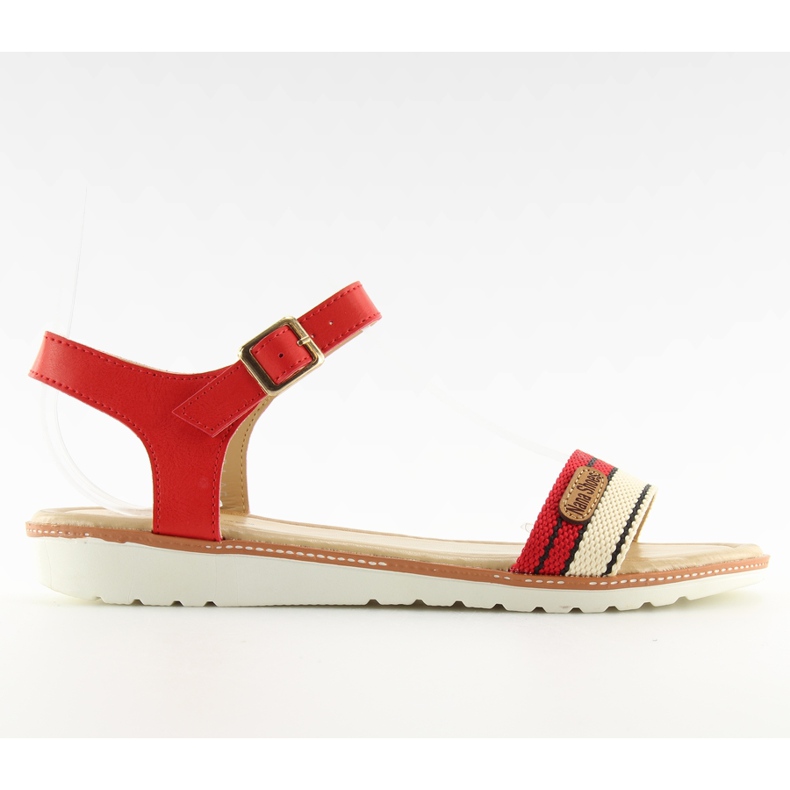 Sandalias rojas con suela plana J1024-A5 Rojo