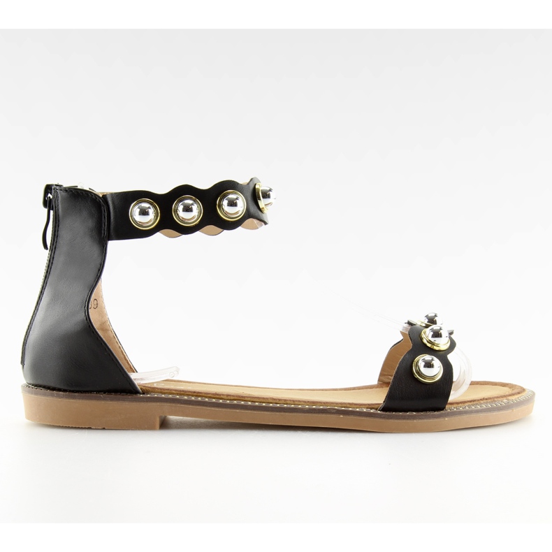 Negro VS-376 Sandalias negras abrochadas