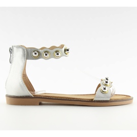 Sandalias plateadas con cierre al tobillo VS-376 Plata gris