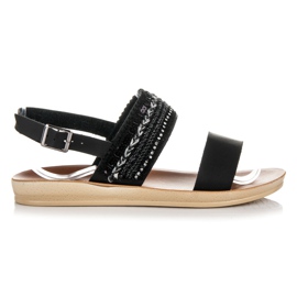 Beauty Girl'S Sandalias negras con abalorios negro