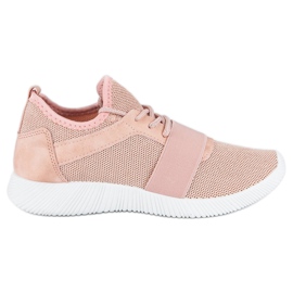 Deportivas rosa sin cordones rosado