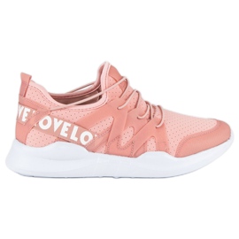 Calzado deportivo de moda blanco rosado