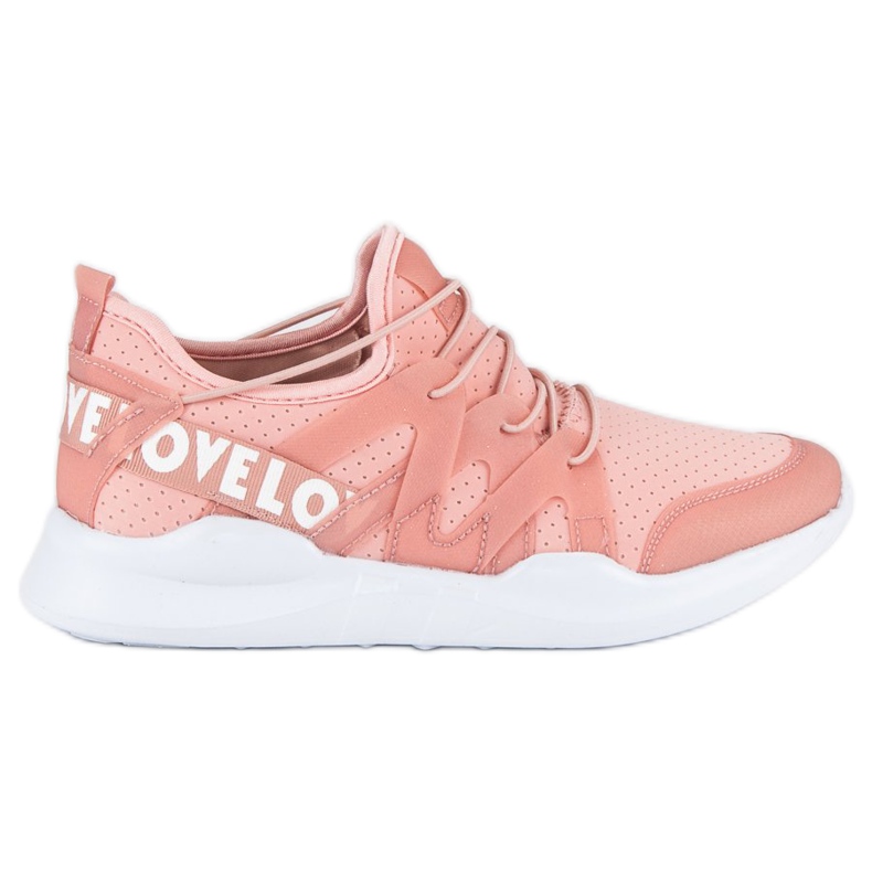 Calzado deportivo de moda blanco rosado