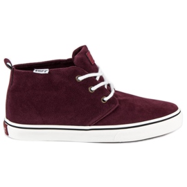 Andy Z Zapatillas tobilleras de ante rojo
