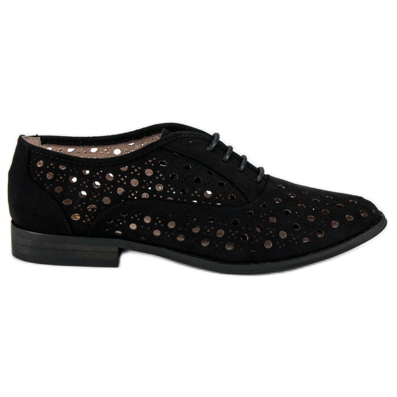 Corina Zapatos calados con ribete. negro