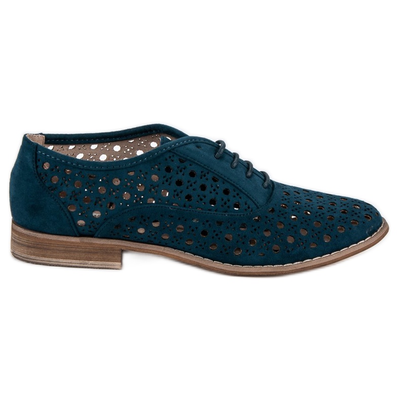 Corina Zapatos calados con ribete. azul
