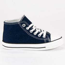 Atado zapatillas sobre tobillo azul marino