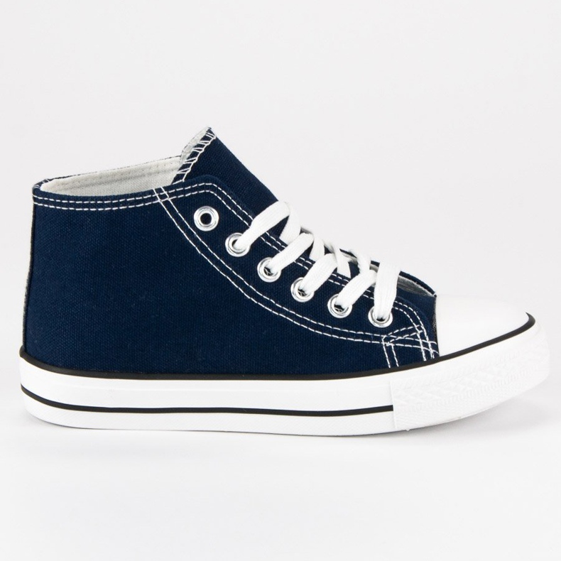 Atado zapatillas sobre tobillo azul marino