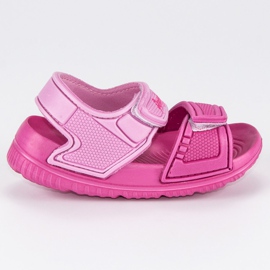American Club Sandalias de velcro americano rosa