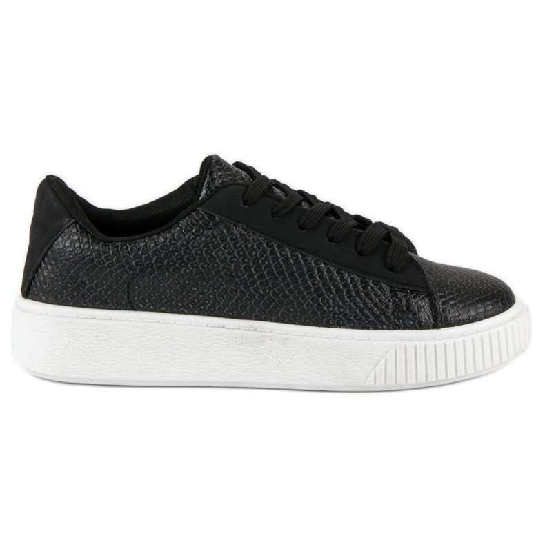 Zapatillas negras con estampado de serpiente negro