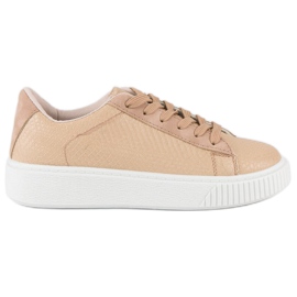 Deportivas marrones con estampado de serpiente marrón Deportivas marrones con estampado de serpiente marrón