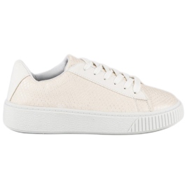 Zapatillas blancas con estampado de serpiente blanco