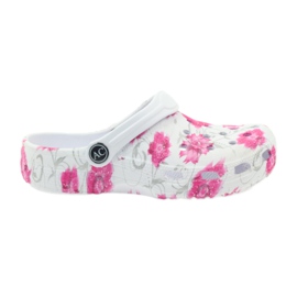 American Club pantuflas americanas para niños kroks flores blanco gris rosado