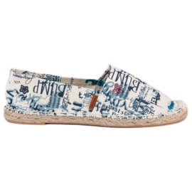McKey alpargatas con estilo blanco azul azul marino