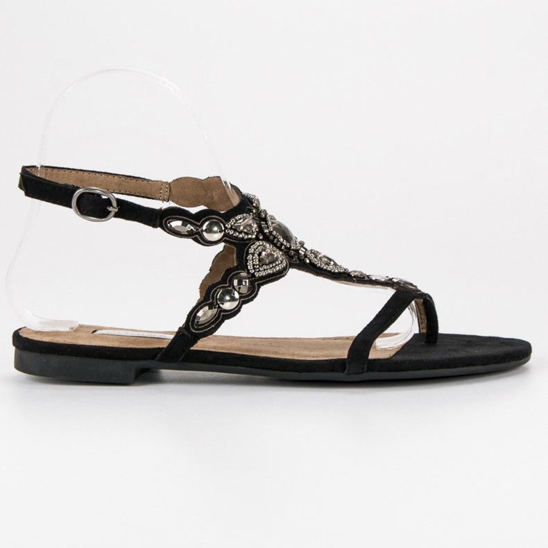 Corina Chanclas elegantes negro gris