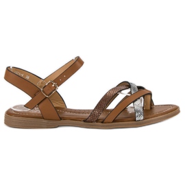 Small Swan Sandalias marrones clásicas marrón gris Small Swan Sandalias marrones clásicas marrón gris