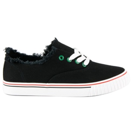L&H Zapatillas deportivas atadas a la moda negro