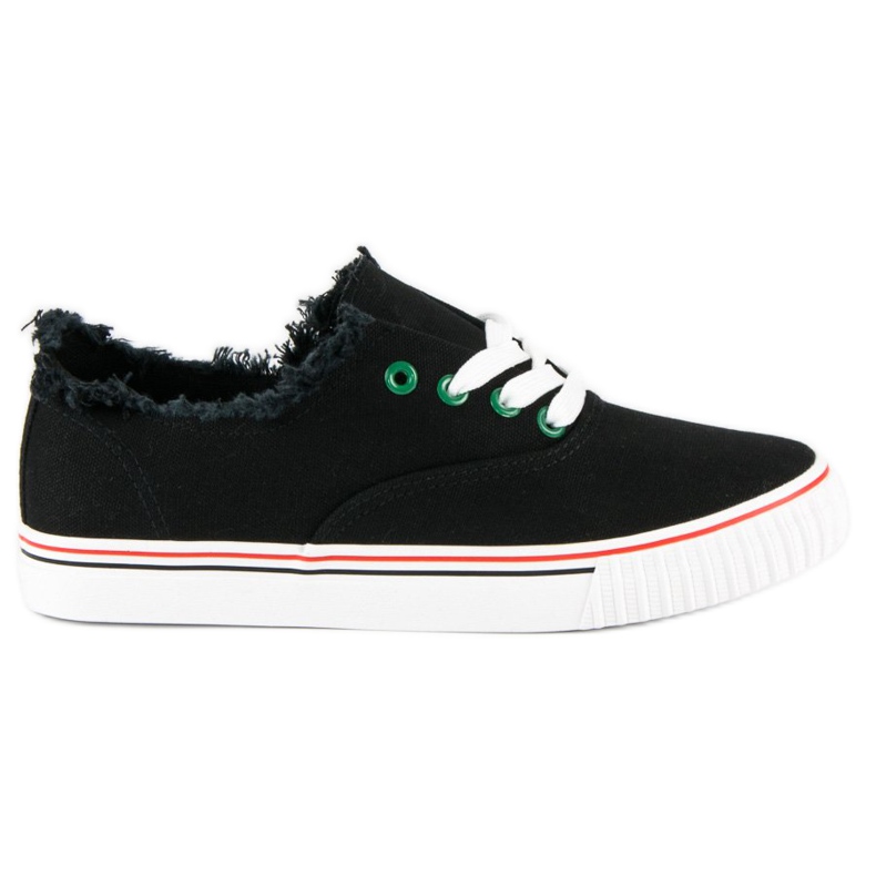 L&H Zapatillas deportivas atadas a la moda negro