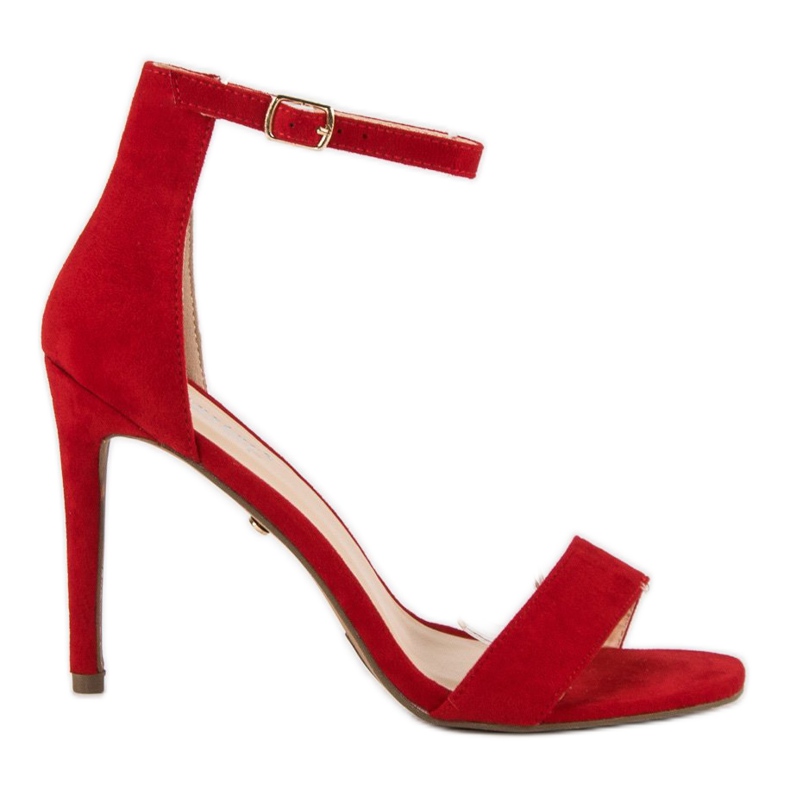 Seastar Sandalias de gamuza en un tacón alto rojo
