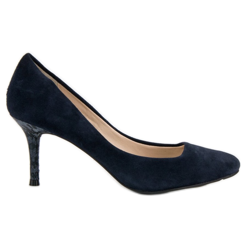 Tacones de piel azul marino