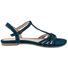 Corina Sandalias planas azul marino