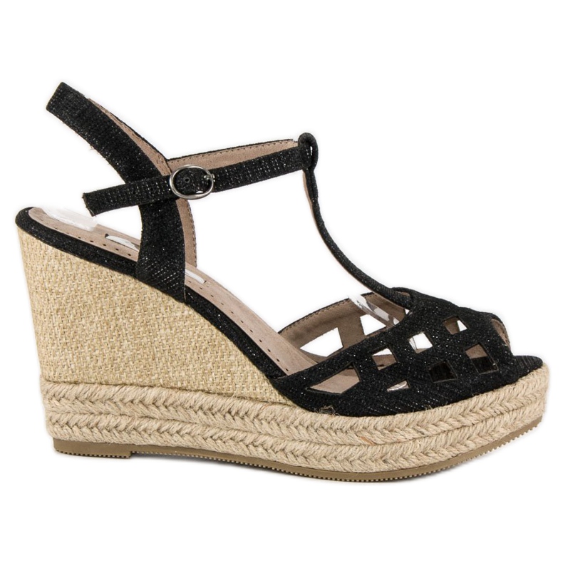 Corina Cómodas sandalias cuña negro Corina Cómodas sandalias cuña negro