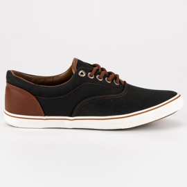 SDS Zapatillas de hombre atadas negro marrón