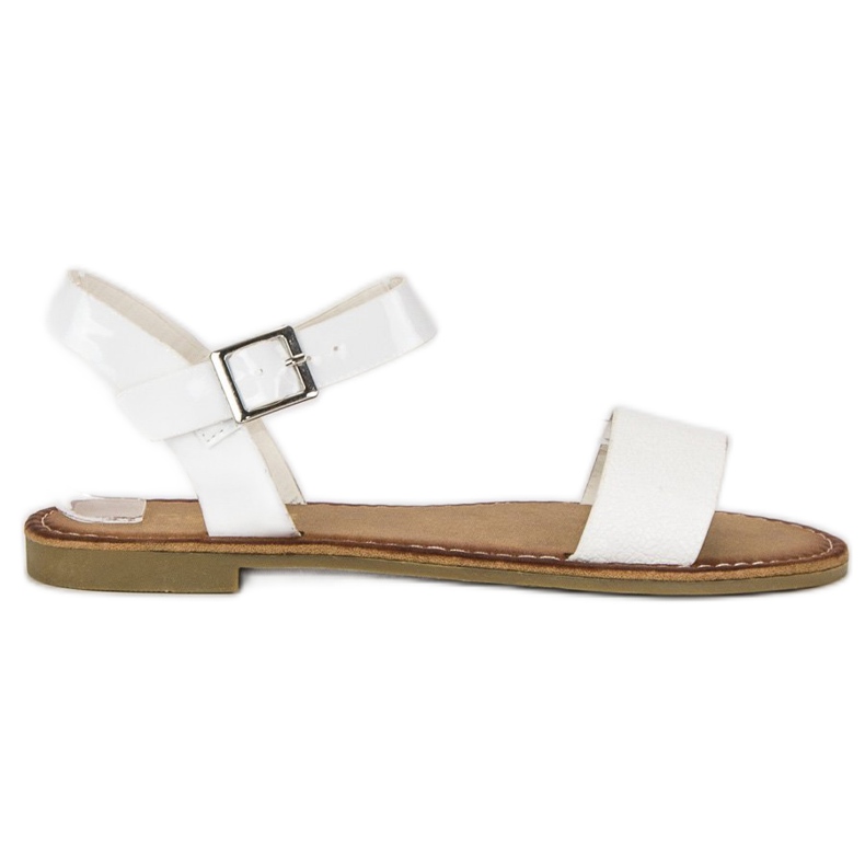 Comer elegantes sandalias blancas blanco