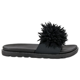 Zapatillas con pompón negro