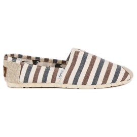L. Day Slipon rayas beige marrón gris