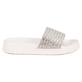 Babuchas blancas con cristales blanco