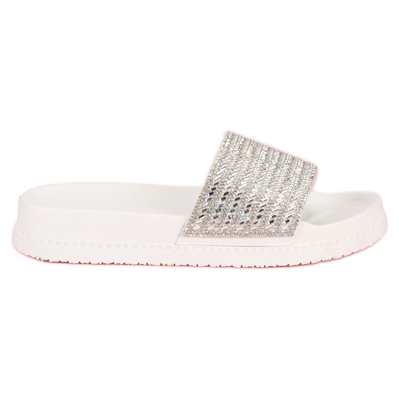 Babuchas blancas con cristales blanco Babuchas blancas con cristales blanco