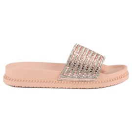 Babuchas rosas con cristales rosado