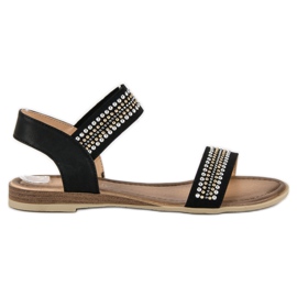 Super Mode Sandalias negras con elástico negro