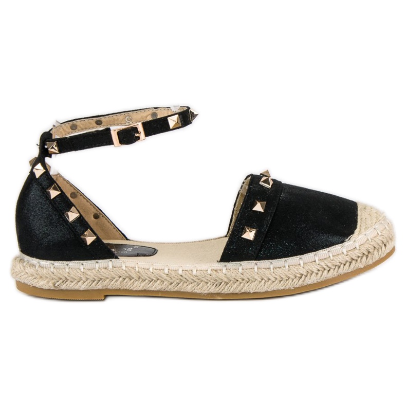 Fama Sandalias de alpargatas negras negro